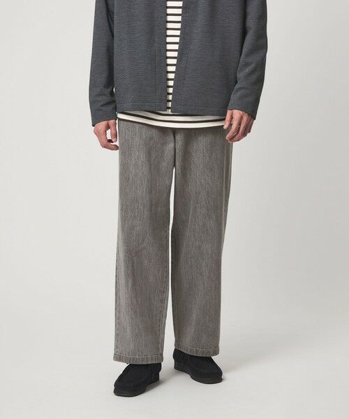 green label relaxing / グリーンレーベル リラクシング デニムパンツ | ウォッシュド ワイド デニムパンツ（MD.GRAY）