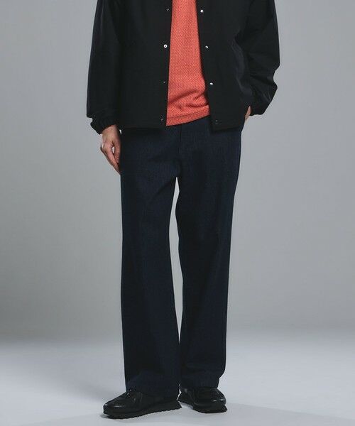 green label relaxing / グリーンレーベル リラクシング デニムパンツ | ウォッシュド ワイド デニムパンツ（NAVY）