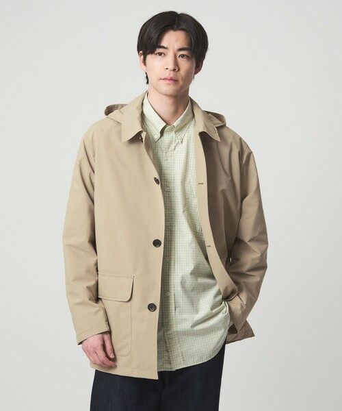 green label relaxing / グリーンレーベル リラクシング ステンカラーコート | DICROS ミドル フード ステンカラー コート -撥水- | 詳細18