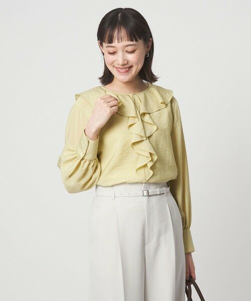 green label relaxing / グリーンレーベル リラクシング シャツ・ブラウス | ラッフル ブラウス（YELLOW）