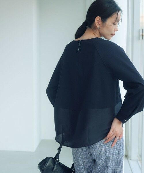 green label relaxing / グリーンレーベル リラクシング シャツ・ブラウス | ［size SHORTあり］フルリー フォルム プルオーバー ブラウス（NAVY）