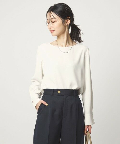 green label relaxing / グリーンレーベル リラクシング シャツ・ブラウス | クルーネック ブラウス 2 マシンウォッシャブル UVカット | 詳細1