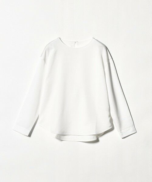 green label relaxing / グリーンレーベル リラクシング カットソー | サテン ドッキング ラウンドヘム プルオーバー カットソー（OFF WHITE）