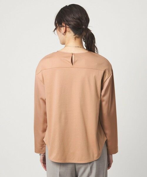 green label relaxing / グリーンレーベル リラクシング カットソー | サテン ドッキング ラウンドヘム プルオーバー カットソー | 詳細15