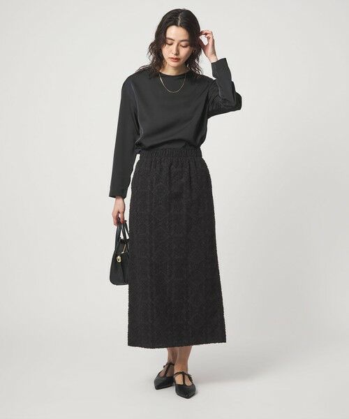 green label relaxing / グリーンレーベル リラクシング カットソー | サテン ドッキング ラウンドヘム プルオーバー カットソー | 詳細26