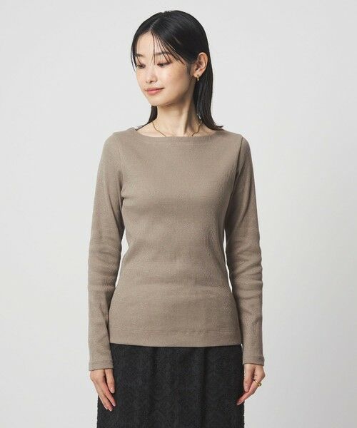 green label relaxing / グリーンレーベル リラクシング カットソー | ラメ リブ ボートネック カットソー | 詳細9