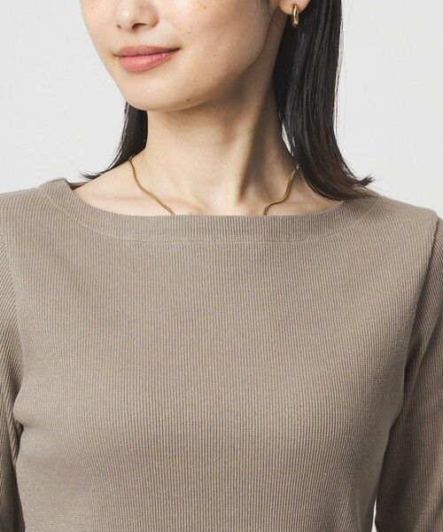 green label relaxing / グリーンレーベル リラクシング カットソー | ラメ リブ ボートネック カットソー | 詳細12