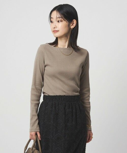 green label relaxing / グリーンレーベル リラクシング カットソー | ラメ リブ ボートネック カットソー | 詳細6