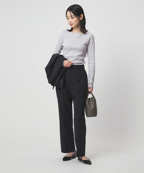 green label relaxing / グリーンレーベル リラクシング カットソー | ラメ リブ ボートネック カットソー | 詳細16