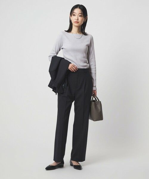 green label relaxing / グリーンレーベル リラクシング カットソー | ラメ リブ ボートネック カットソー | 詳細17