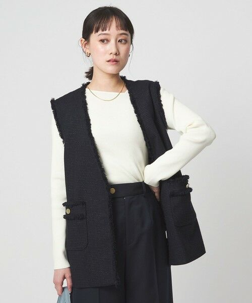 green label relaxing / グリーンレーベル リラクシング ニット・セーター | ＜1_OF MINE＞リブ アシンメトリー ネック プルオーバー ニット | 詳細3