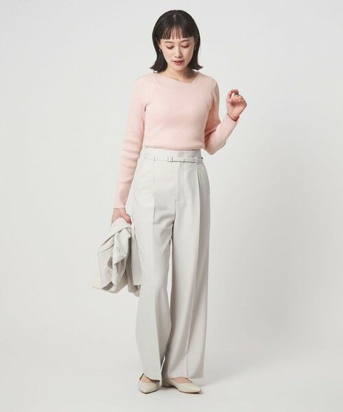 green label relaxing / グリーンレーベル リラクシング ニット・セーター | ＜1_OF MINE＞リブ アシンメトリー ネック プルオーバー ニット | 詳細9