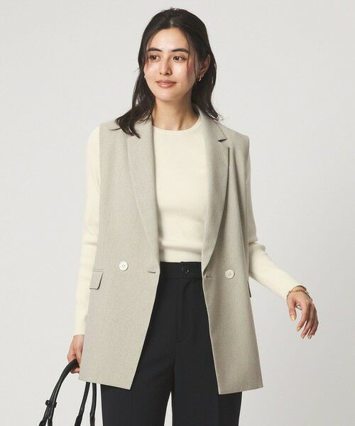 green label relaxing / グリーンレーベル リラクシング ニット・セーター | ＜1_OF MINE＞リブ クルーネック プルオーバー ニット ウォッシャブル（WHITE）