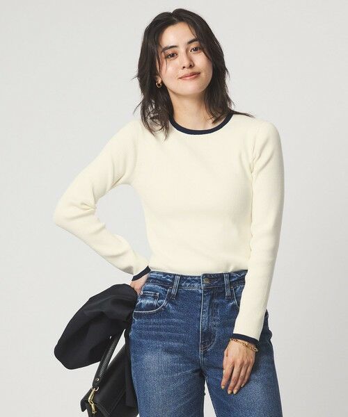 green label relaxing / グリーンレーベル リラクシング ニット・セーター | ＜1_OF MINE＞リブ クルーネック プルオーバー ニット ウォッシャブル | 詳細18