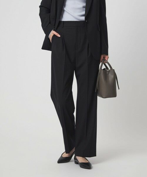 green label relaxing / グリーンレーベル リラクシング スラックス・ドレスパンツ | ［size SHORT/TALLあり］カチリラ ストレート パンツ ウォッシャブル ストレッチ（NAVY）