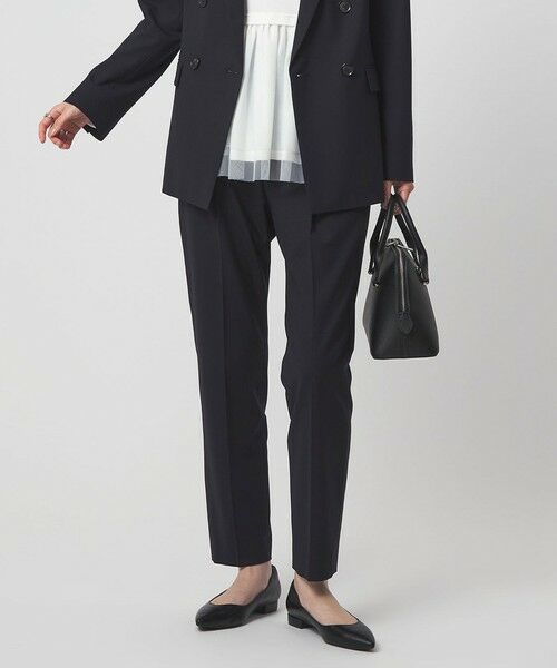 green label relaxing / グリーンレーベル リラクシング スラックス・ドレスパンツ | ［size SHORT/TALLあり］カチリラ テーパードパンツ ウォッシャブル ストレッチ（NAVY）