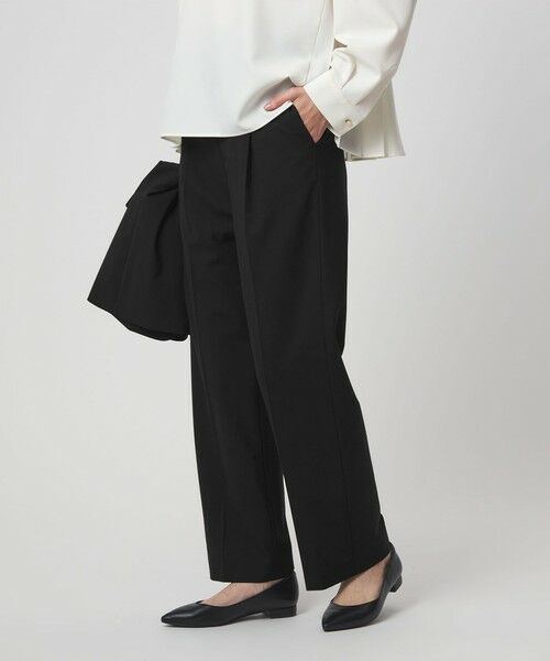 green label relaxing / グリーンレーベル リラクシング スラックス・ドレスパンツ | ［size SHORT/TALLあり］カチリラ ストレート パンツ ブラック | 詳細1