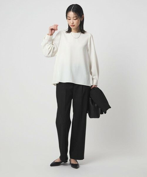 green label relaxing / グリーンレーベル リラクシング スラックス・ドレスパンツ | ［size SHORT/TALLあり］カチリラ ストレート パンツ ブラック | 詳細3