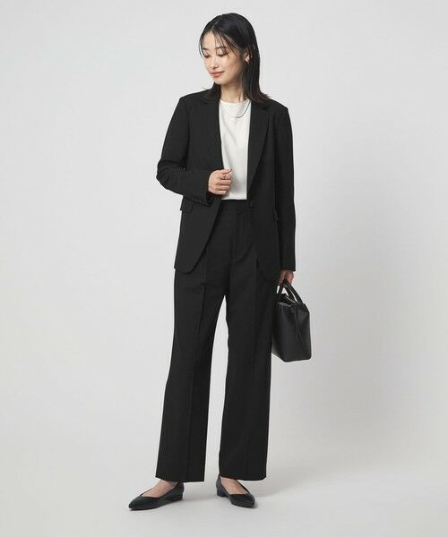 green label relaxing / グリーンレーベル リラクシング スラックス・ドレスパンツ | ［size SHORT/TALLあり］カチリラ ストレート パンツ ブラック | 詳細4