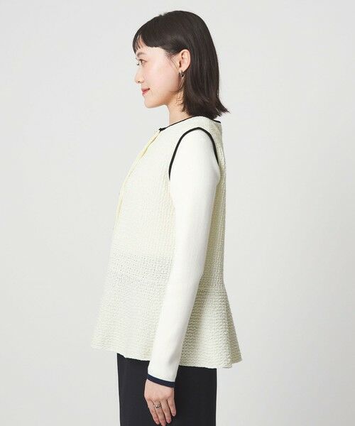 green label relaxing / グリーンレーベル リラクシング ベスト | パイピング ペプラム ニット ジレ | 詳細10