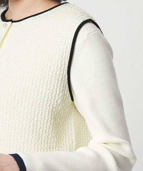 green label relaxing / グリーンレーベル リラクシング ベスト | パイピング ペプラム ニット ジレ | 詳細13