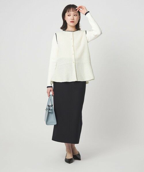 green label relaxing / グリーンレーベル リラクシング ベスト | パイピング ペプラム ニット ジレ | 詳細3