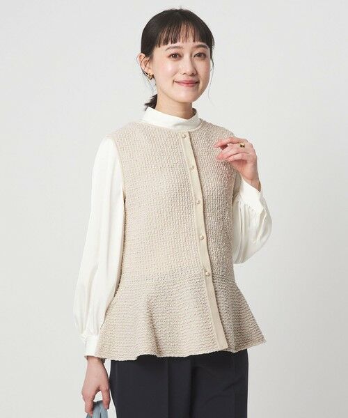 green label relaxing / グリーンレーベル リラクシング ベスト | パイピング ペプラム ニット ジレ | 詳細17
