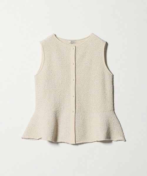 green label relaxing / グリーンレーベル リラクシング ベスト | パイピング ペプラム ニット ジレ | 詳細21