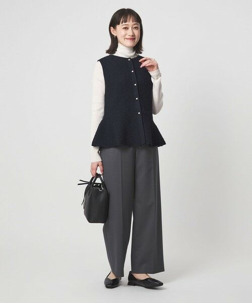 green label relaxing / グリーンレーベル リラクシング ベスト | パイピング ペプラム ニット ジレ | 詳細28