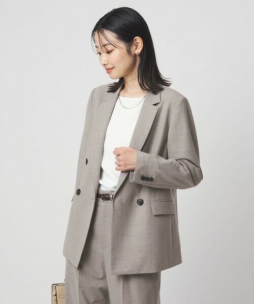 green label relaxing / グリーンレーベル リラクシング テーラードジャケット | ［size SHORTあり］カチリラ ダブル ジャケット  ウォッシャブル ストレッチ | 詳細2