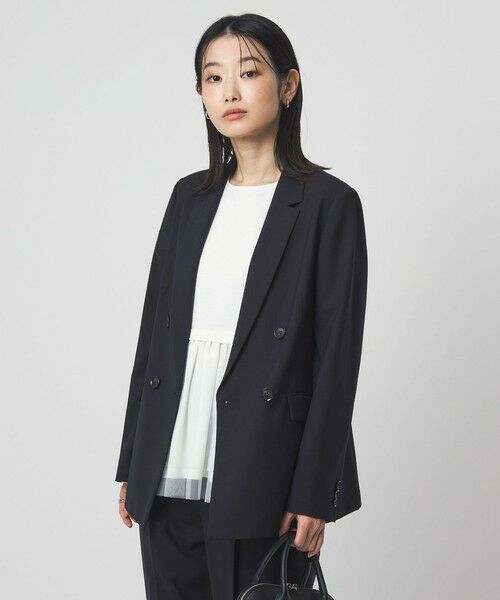 green label relaxing / グリーンレーベル リラクシング テーラードジャケット | ［size SHORTあり］カチリラ ダブル ジャケット  ウォッシャブル ストレッチ | 詳細9