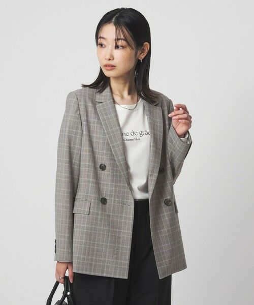 green label relaxing / グリーンレーベル リラクシング テーラードジャケット | ［size SHORTあり］カチリラ ダブル ジャケット  ウォッシャブル ストレッチ | 詳細25