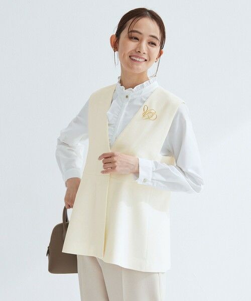 green label relaxing / グリーンレーベル リラクシング ベスト | ［size SHORTあり］フルリー ペプラム ジレ | 詳細2