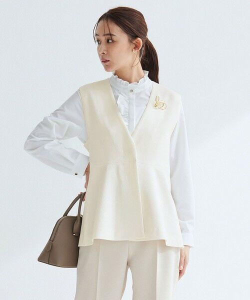 green label relaxing / グリーンレーベル リラクシング ベスト | ［size SHORTあり］フルリー ペプラム ジレ | 詳細3