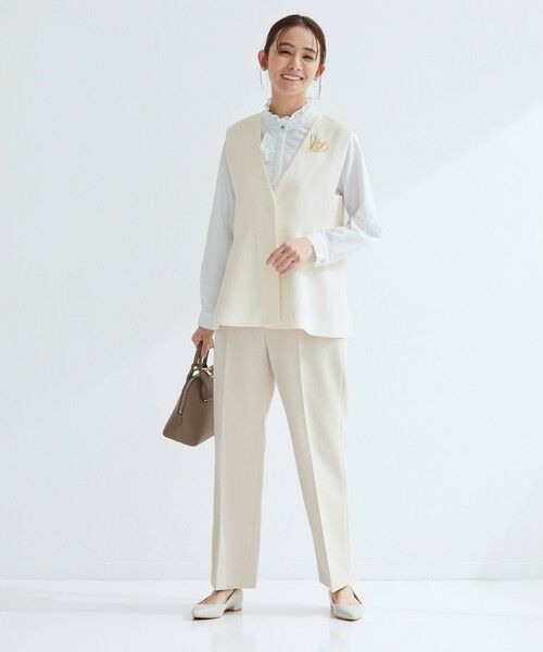 green label relaxing / グリーンレーベル リラクシング ベスト | ［size SHORTあり］フルリー ペプラム ジレ | 詳細8