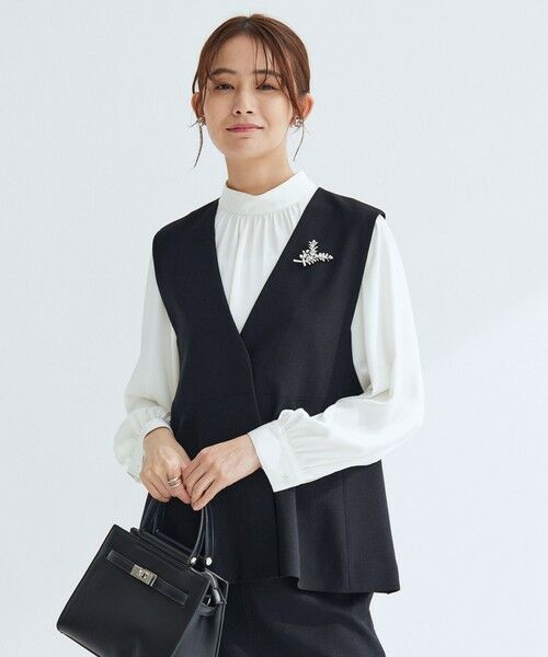 green label relaxing / グリーンレーベル リラクシング ベスト | ［size SHORTあり］フルリー ペプラム ジレ | 詳細17
