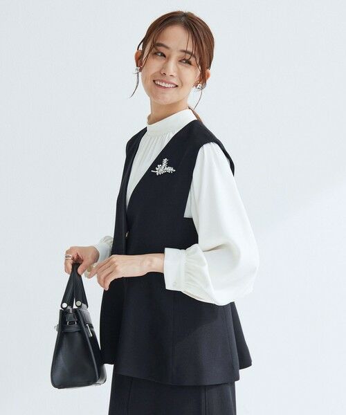 green label relaxing / グリーンレーベル リラクシング ベスト | ［size SHORTあり］フルリー ペプラム ジレ | 詳細18