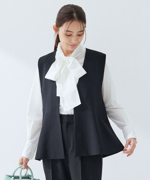 green label relaxing / グリーンレーベル リラクシング ベスト | ［size SHORTあり］フルリー ペプラム ジレ | 詳細25