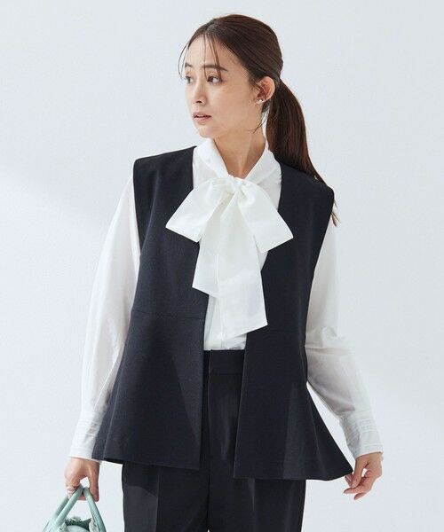 green label relaxing / グリーンレーベル リラクシング ベスト | ［size SHORTあり］フルリー ペプラム ジレ | 詳細26