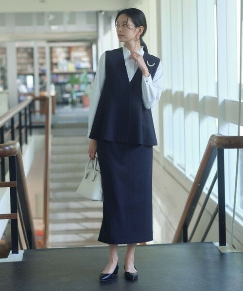 green label relaxing / グリーンレーベル リラクシング ベスト | ［size SHORTあり］フルリー ペプラム ジレ | 詳細13