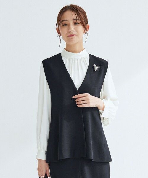 green label relaxing / グリーンレーベル リラクシング ベスト | ［size SHORTあり］フルリー ペプラム ジレ | 詳細16