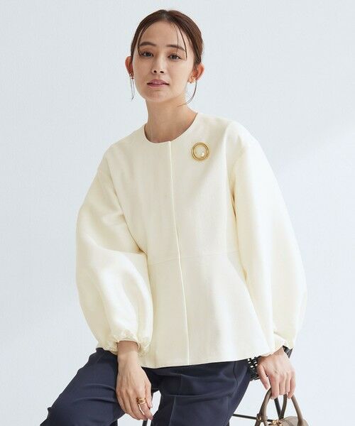 green label relaxing / グリーンレーベル リラクシング ノーカラージャケット | ［size SHORTあり］フルリー フォルム ジャケット | 詳細12