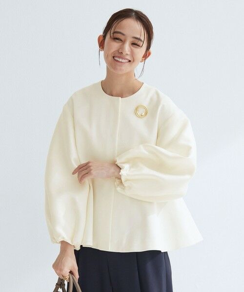 green label relaxing / グリーンレーベル リラクシング ノーカラージャケット | ［size SHORTあり］フルリー フォルム ジャケット | 詳細13