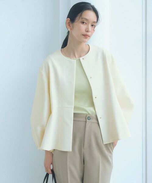 green label relaxing / グリーンレーベル リラクシング ノーカラージャケット | ［size SHORTあり］フルリー フォルム ジャケット | 詳細8