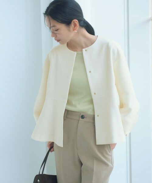 green label relaxing / グリーンレーベル リラクシング ノーカラージャケット | ［size SHORTあり］フルリー フォルム ジャケット | 詳細9