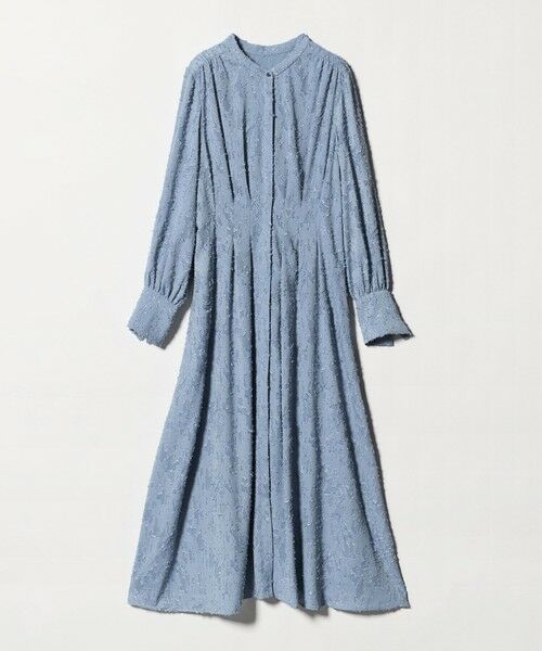 green label relaxing / グリーンレーベル リラクシング ロング・マキシ丈ワンピース | ジャガード ウエスト タック ワンピース 3（LT.BLUE）