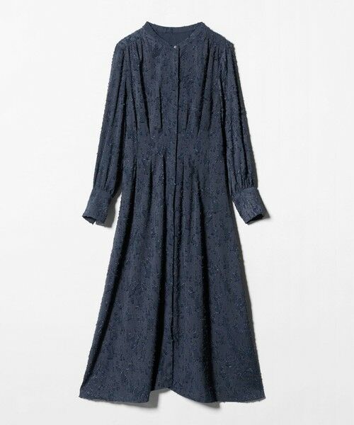green label relaxing / グリーンレーベル リラクシング ロング・マキシ丈ワンピース | ジャガード ウエスト タック ワンピース 3（NAVY）