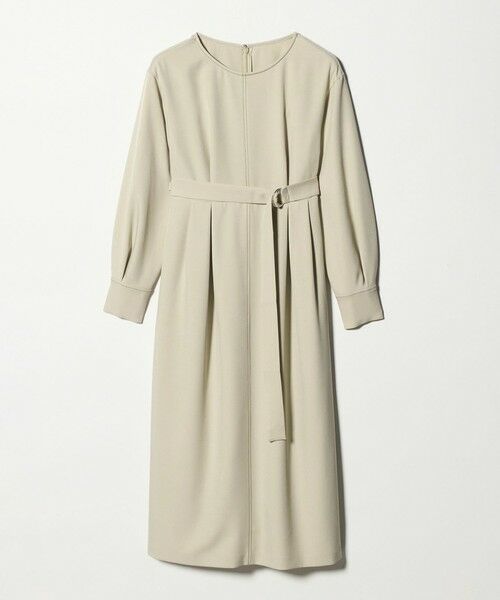 green label relaxing / グリーンレーベル リラクシング ロング・マキシ丈ワンピース | ステッチ タック セミフレア ワンピース（NATURAL）