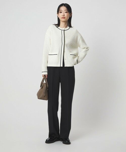 green label relaxing / グリーンレーベル リラクシング カーディガン・ボレロ | パイピング ノーカラー ニット カーディガン | 詳細3