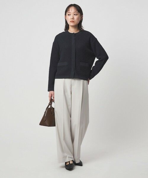 green label relaxing / グリーンレーベル リラクシング カーディガン・ボレロ | パイピング ノーカラー ニット カーディガン | 詳細12